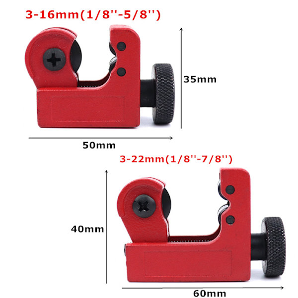 Minirörsav för kopparrör 3-22 mm, röd