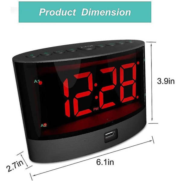 Loud Alarm Clock with Wireless Bed Shaker, Dual Vibrating Alarm C