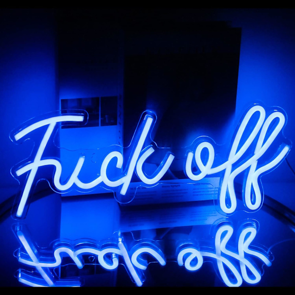 Fuck Off Neon Skylt Ord Blå LED Neon Väggljus Skyltar Akryl US