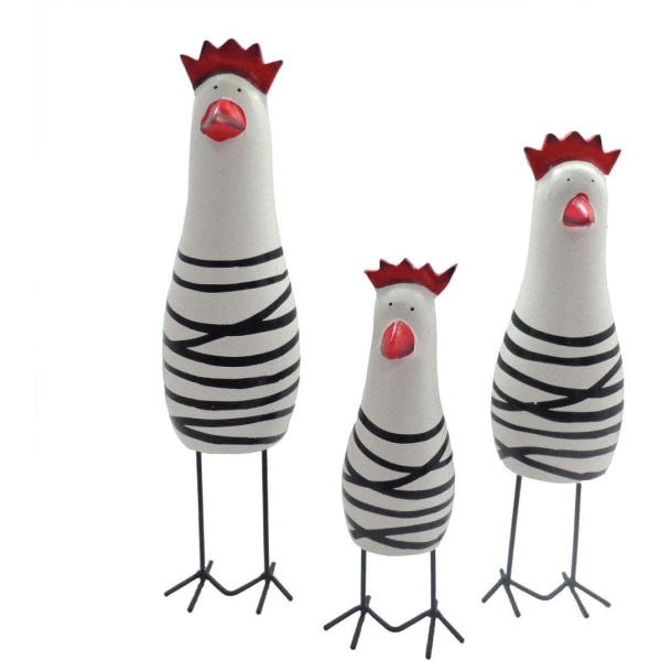 Trä familj tredelad kyckling skulptur docka djur present orna