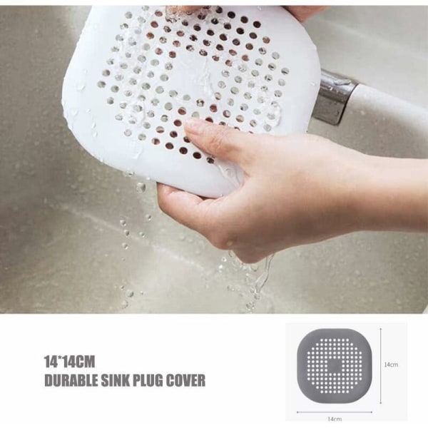 Shower Drain Covers, Silicone Tube Drain Hair Catcher Stopper wit