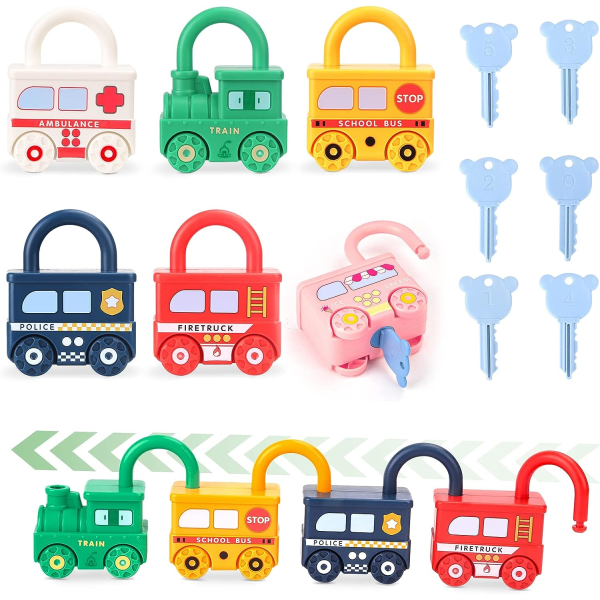Avaimet ja lukot -pelit lapsille 2 3 4 5 vuotta vanha - Montessori-lelu