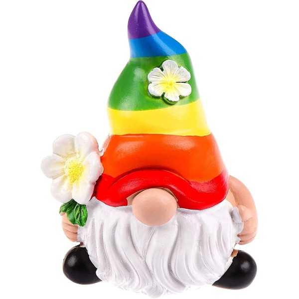 Resin Garden Rainbow Gnome Statue, Ansigtsløse dukkefigurer Miniat