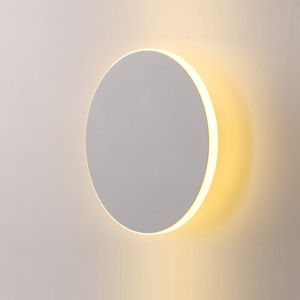 Rund LED-vägglampa modern touch switch vardagsrum sovrum inredning