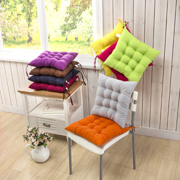 Set med 2 stolsdynor inomhus & utomhus tjocka mjuka sittdynor