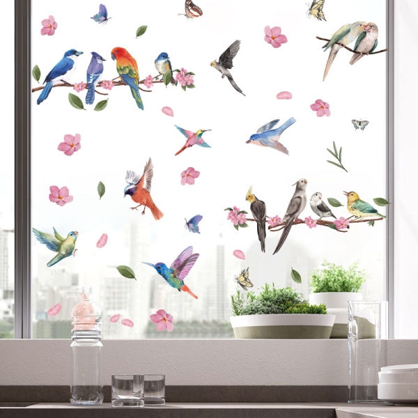 Vesiväri linnut seinätarra, 2 kappaletta seinätarra luova lentävä lintu