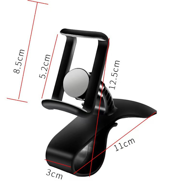 360° Klips-på Bil Dashbord Telefonholder