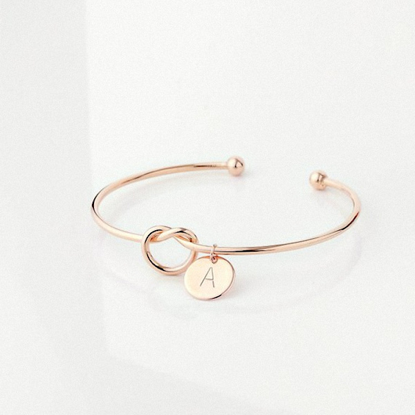 2 st roséguld kärleksknut armband för kvinnor charm manschett armband brud