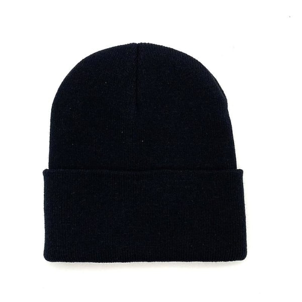 Naruto stickad mössa Imprint Simple Trend Svart Hip-hop Curling Hat