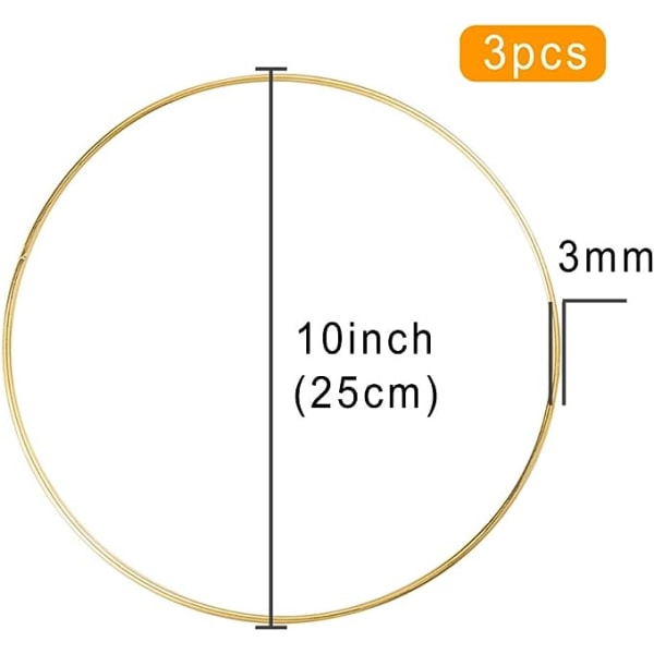 Set med 3 metallringar för bröllopskransar, drömfångare och macr