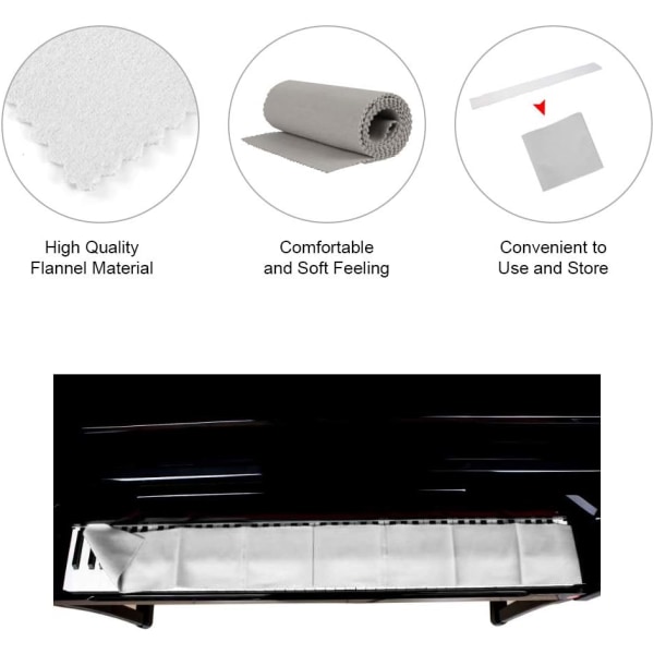 Kvalitets pianotastatur flanell pianotangentdeksel klut for pianorengjøring og pleie uten falming