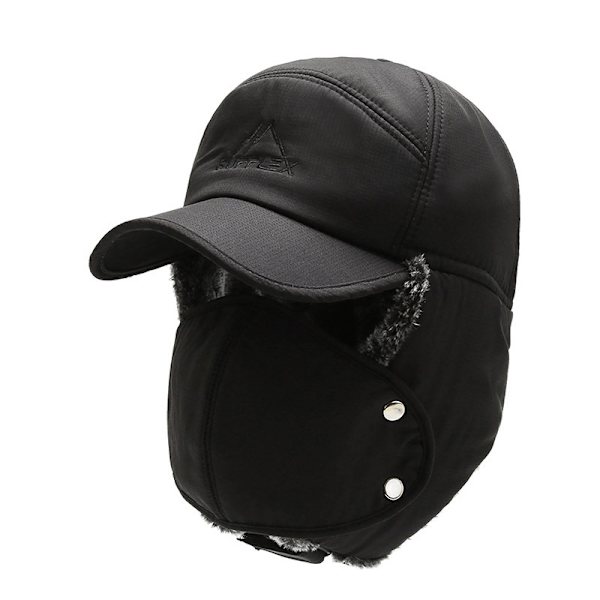 Vinter 3 i 1 Termisk Pälsfodrad Trapper Mössa med Öronklaff Full Face Warmer