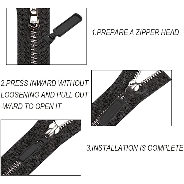Dragkedjekläpp, 4 st Dragkedjereparationskläppar, Metalldragkedjekläpp, Avtagbar dragkedja
