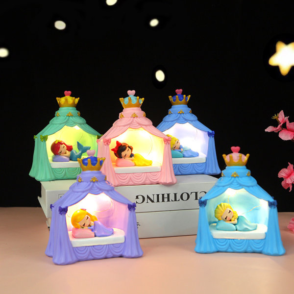 Princess Series Pink Castle Night Light Gift Girl Sovrum Dekoration