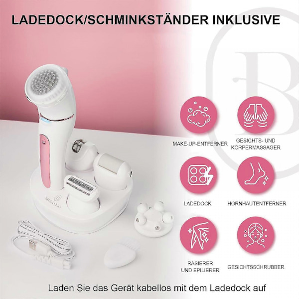 5-i-1 Sladdlös Epilator för Kvinnor, Laddbar Kvinnlig Epilator med Dubbla S