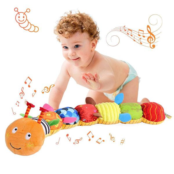 Baby Toys Musical Caterpillar Interactive Multicolored Infant Toy Crinkle R