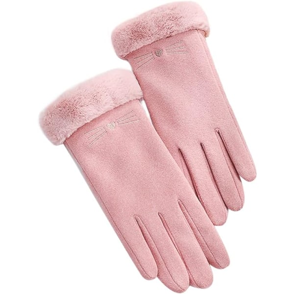 Dam vinterhandskar, pekskärm kashmir snöhandskar vinter kvinnor varma cykling pekskärm damer termiska handskar