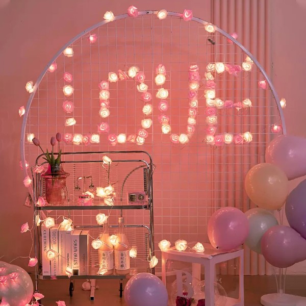 LED-ruusuköynnösvalot, 6 m 40 LED USB-koristevalot syntymäpäiville