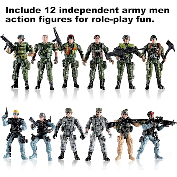 US Army Men och SWAT Team Toy Soldiers Action Figures med militära vapen Acce