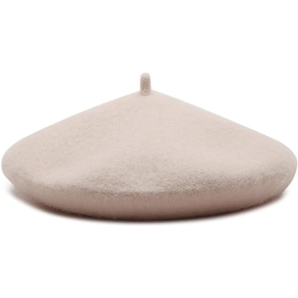 Damer Uld Fransk Baret Hue Hue Vinterhatter Floppy Cap(Beige)