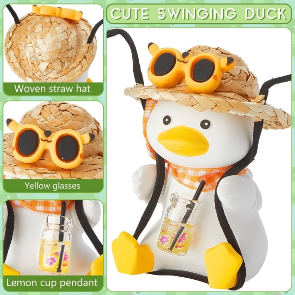 Swing Duck Car Hængende Ornament Sød Swing Duck Car Pendant Swing