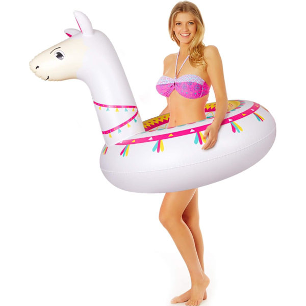 Pool Float Ride On Party Toys Alpaca Uppblåsbar Simring Vattentillbehör