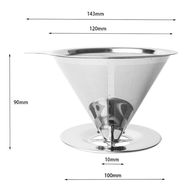 Siler, siler med finmasket gjenbrukbar kaffekopp, dryppsil i rustfritt stål