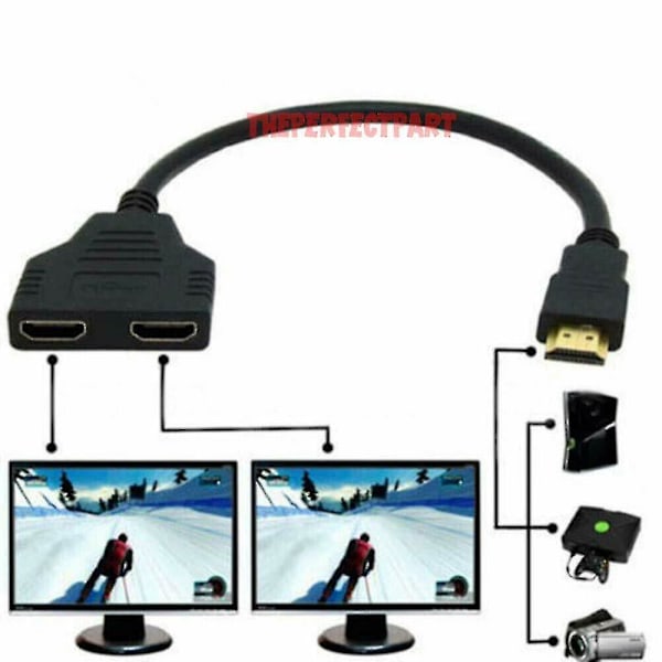 Hdmi-port hane till hona 1 ingång 2 utgång splitterkabeladapter