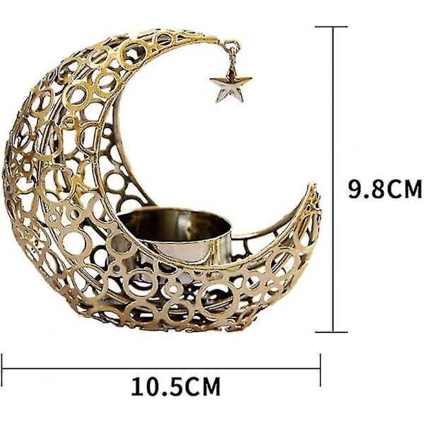 Metallisk Måne Tealight Ljusstake Stativ Dekorativ Tealight Ljusstake T