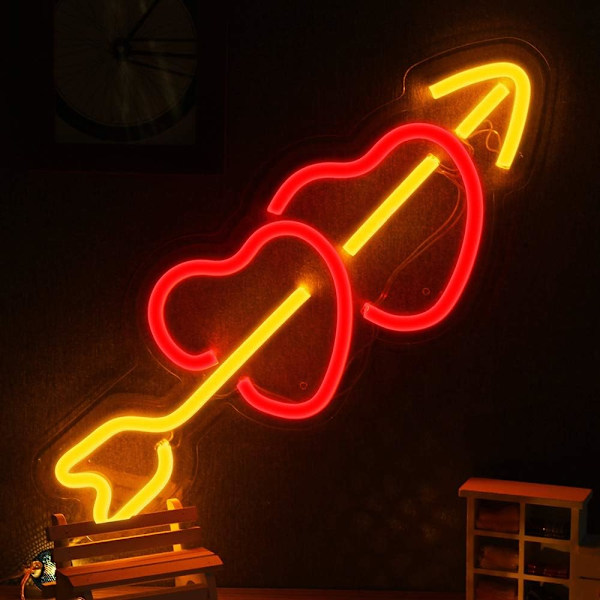 15,9' Neonhjärta LJUSskylt, väggdekoration neon skylt Konst LED NE