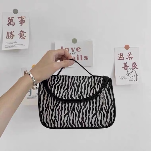 Zebra Print Makeup Bag Vattentät Nylon