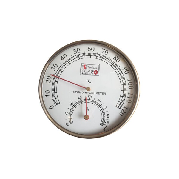 Digital hygrometer termometer, rostfritt stål 2 i 1 basturum hygrometer termometer 0-120℃, inomhustemperatur och luftfuktighetsmätning, 1 st