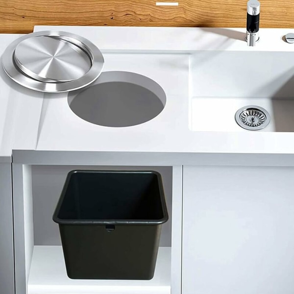 Rostfritt Stål Sopkorg Fällbart Lock - Inbyggt Fällbart Lock för Kitche