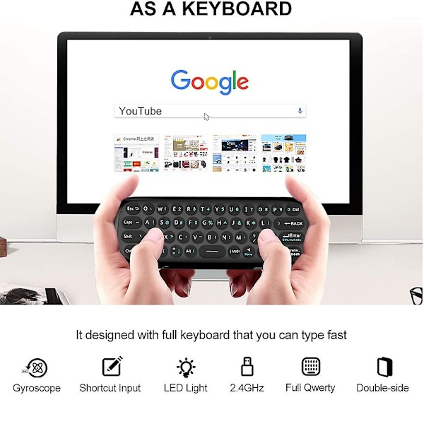 Universell TV-fjärrkontroll Air Mouse, trådlöst tangentbord Fly Mouse Connec