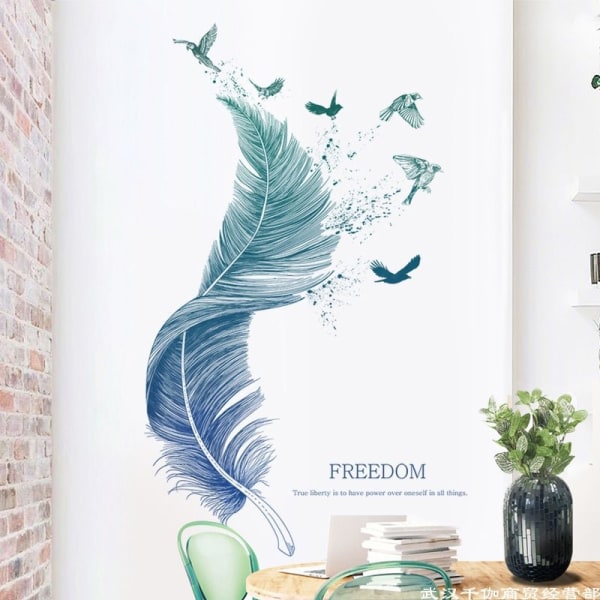 Wall Sticker, Feather Wall Sticker As Wall Decoration For Living