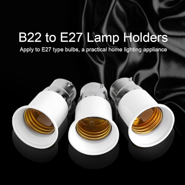 B22 hane till E27 lamphållare honadapter, 5 st