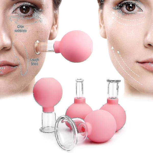 4pcs Massage Body Cups Rubber Vacuum Cupping Glasses Face Skin Lifting Body