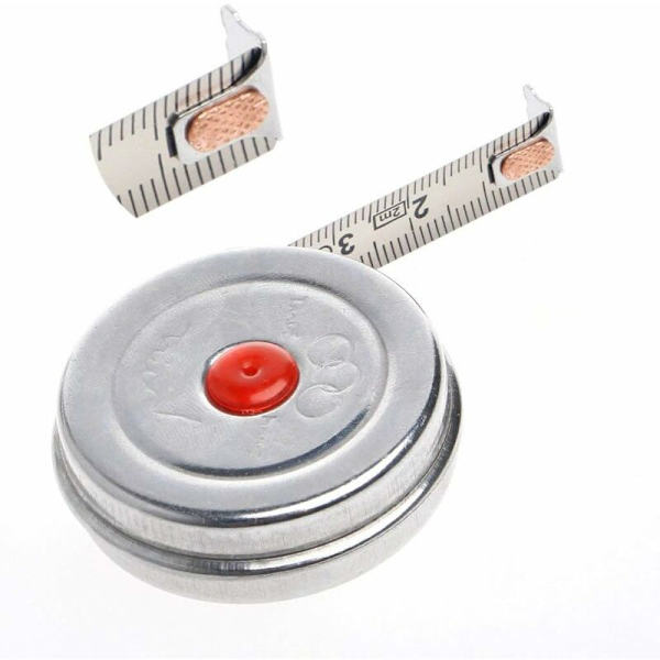 Rostfritt Stål Retractable Måttband för Kontor, 2m, Mini Metrisk