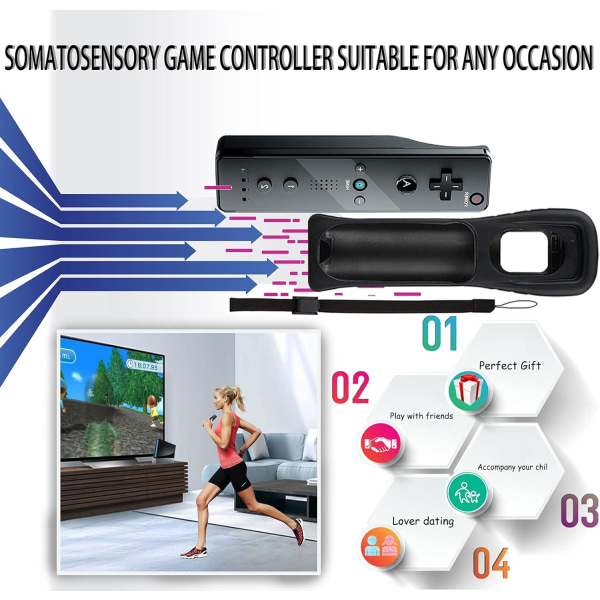 2-pack klassisk fjärrkontroll kompatibel med Wii Wii U Consol