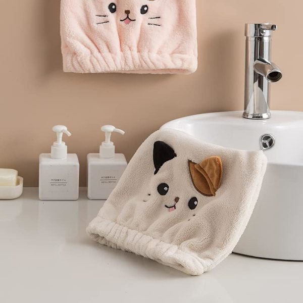 Rolig hårtorkande mössa för katt, 2-pack mikrofiberhårhanddukar för