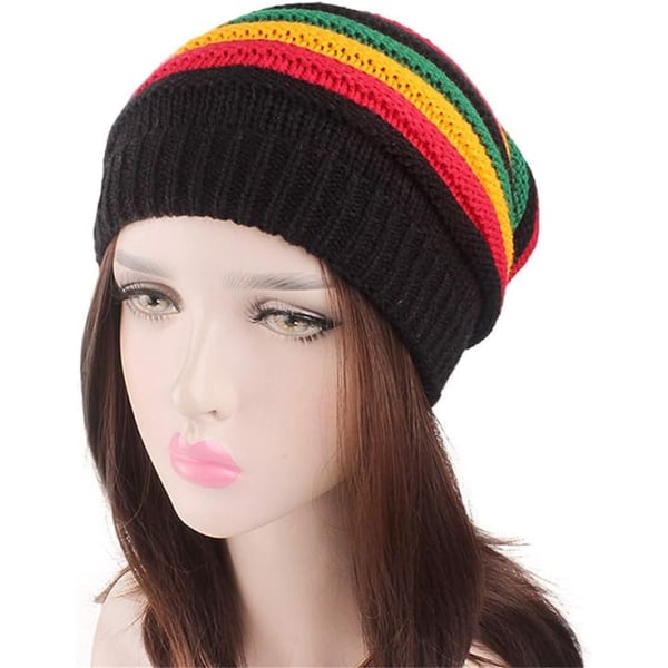 Fashion Bob Marley Jamaicansk Reggae Hue Multifarvet Stribet Rasta H