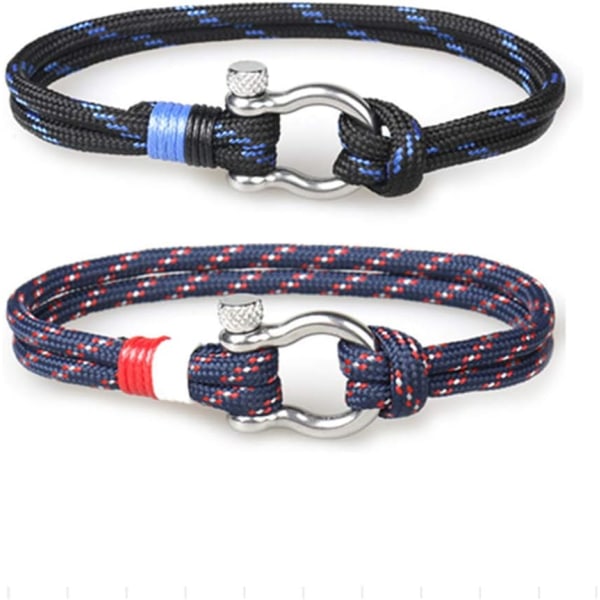 Flätat rep armband för män och kvinnor nautiska rep rostfritt s