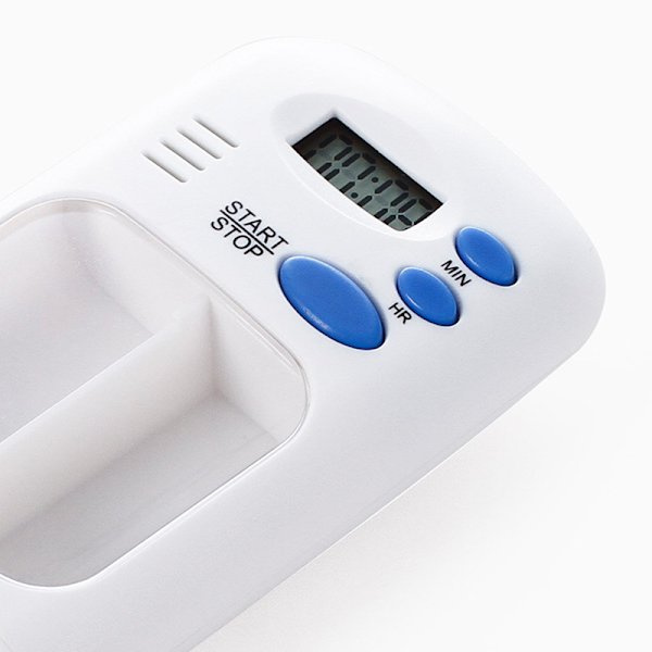Pillerdispenser, Bärbar Automatisk Pillerbox - Två Fack Medicin