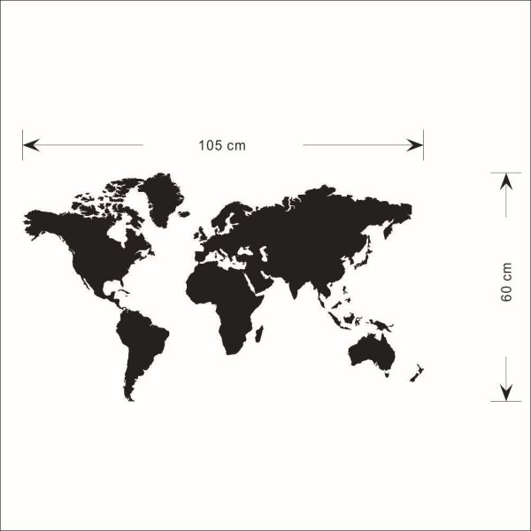 Maailmankartan seinäkoristelu, maailmankartan palapeliseinän tausta, ruskea