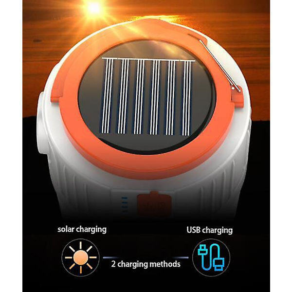 Utomhus solcampinglampor LED fjärrkontroll USB-laddning