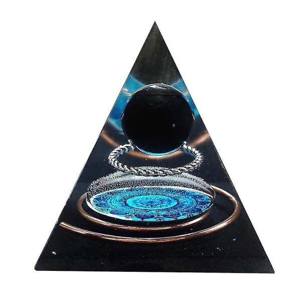 Pyramide Obsidian Krystallkule Helbredende Stein Dekor Ornament