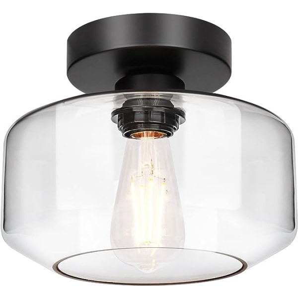 Semi Flush industriel loftslampe, 800 Lumens LED-pære inkluderet