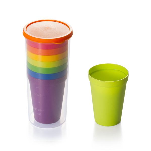 8 st plastglas återanvändbara koppar, 601-700 ml dricksglas färgglada