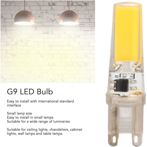 6st 220V 9W G9 LED-lampor Dimbar 500LM COB-lampa för hemmet