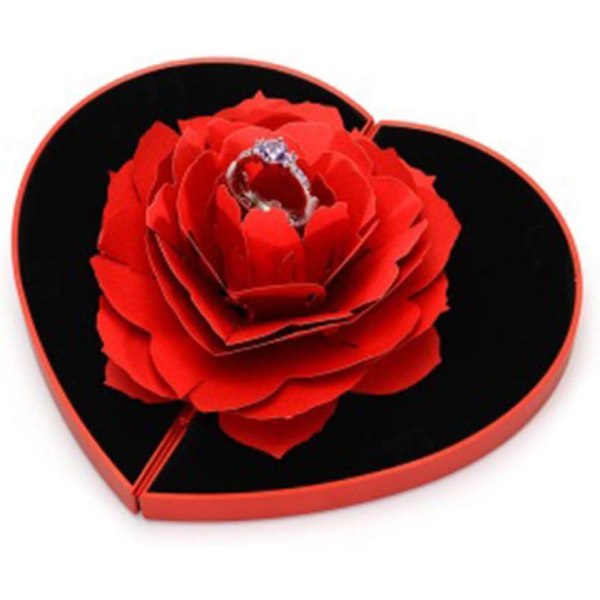 Förlovningsring Rose Surprise Smycken Förvaringshållare för kvinna som
